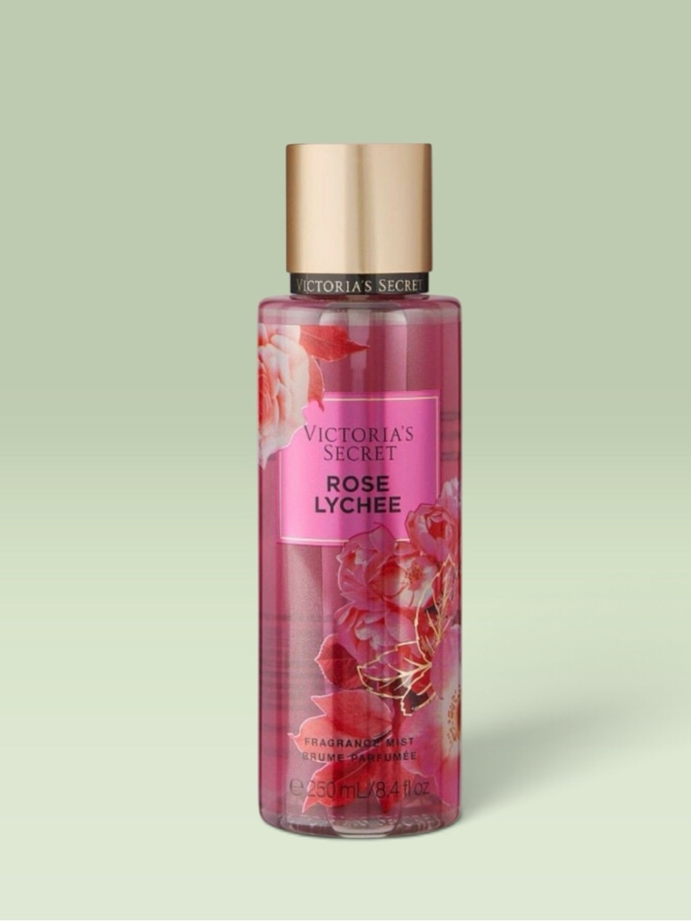 Victoria's Secret Rose Lychee Body Mist - Pink with Gold Cap